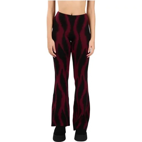 Animal Print Strick Flare Hose Akep - Akep - Modalova