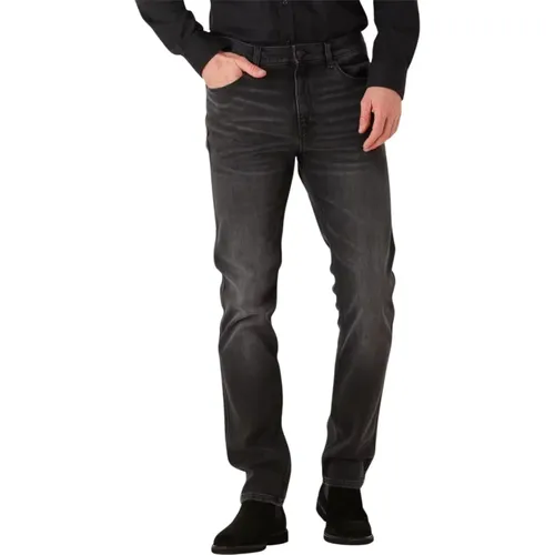 Schwarze Slim Fit Jeans für Herren , Herren, Größe: W34 L34 - Hugo Boss - Modalova