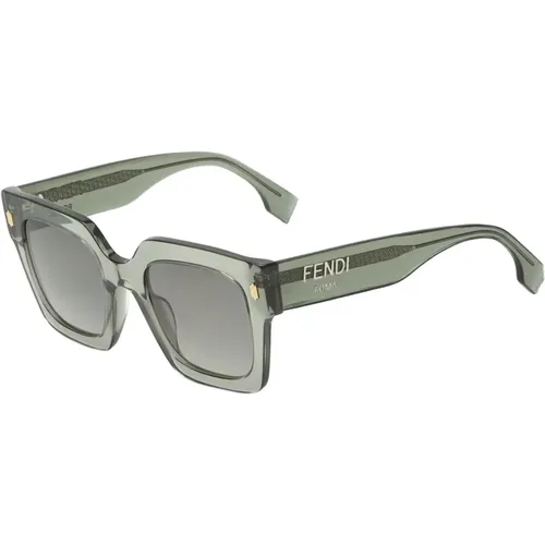 Quadratische Acetat-Sonnenbrille in Grau Transparent,Graue Transparente Quadratische Sonnenbrille - Fendi - Modalova
