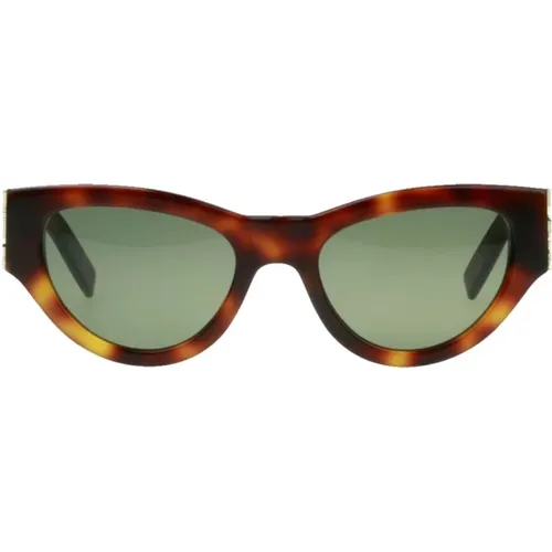 Damen Schmetterling Sonnenbrille, Braun Tortoise Rahmen - Saint Laurent - Modalova
