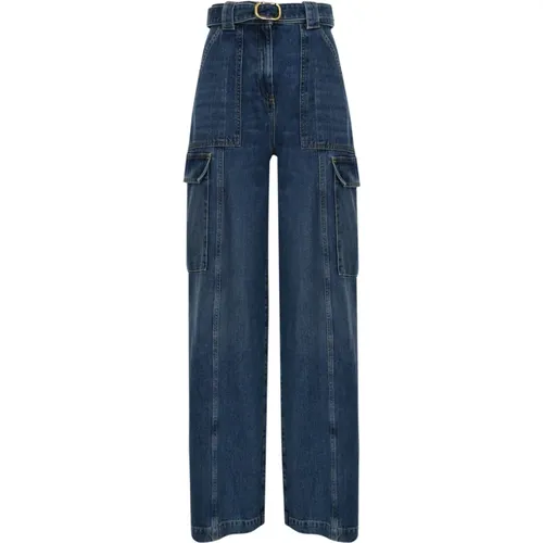 High-Waist Denim Hose Weite Passform , Damen, Größe: W27 - Twinset - Modalova