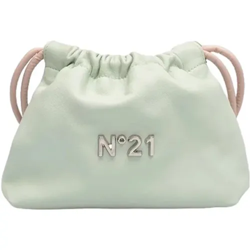 Leather Shoulder Bag with Metallic Logo , female, Sizes: ONE SIZE - N21 - Modalova