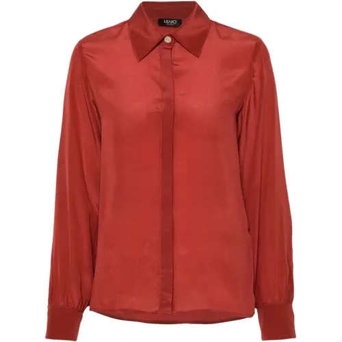 Silk Crepe Shirt , female, Sizes: M - Liu Jo - Modalova