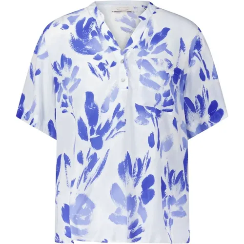 Bluse mit floralem Print und kurzen Ärmeln , Damen, Größe: L - Rich & Royal - Modalova