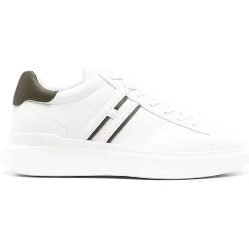 Weiße Ledersneakers Logo Patch , Herren, Größe: 39 1/2 EU - Hogan - Modalova