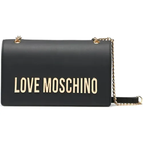 Gray PU Shoulder Bag , female, Sizes: ONE SIZE - Love Moschino - Modalova