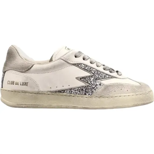 Weiße Glitter Logo Sneakers Master Club Deluxe - MOA - MASTER OF ARTS - Modalova