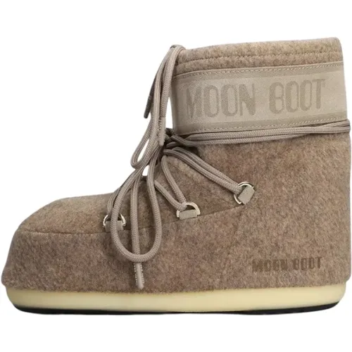 Low Felt Icon Boots Slip-On Style , female, Sizes: 6 UK, 3 UK - moon boot - Modalova