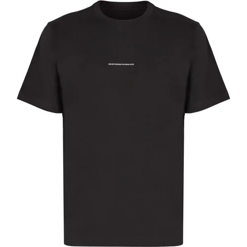 Bedrucktes Baumwoll-T-Shirt , Herren, Größe: L - Emporio Armani - Modalova