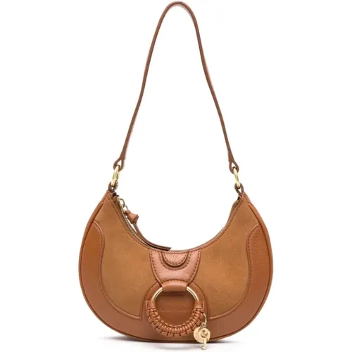 Caramel Leather Shoulder Bag , female, Sizes: ONE SIZE - See by Chloé - Modalova