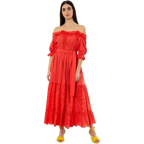 Long sangallo lace dress , female, Sizes: L - D.Exterior - Modalova