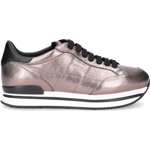 Chunky Leather and Mesh Sneakers , female, Sizes: 6 UK, 3 UK - Hogan - Modalova
