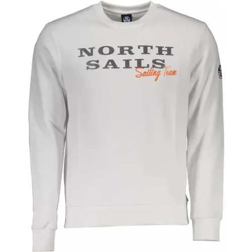 Eleganter weißer Pullover mit zeitlosem Print , Herren, Größe: S - North Sails - Modalova