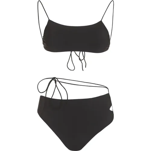 Cut Out Bandeau High-Waist Bikini - AMAZUIN - Modalova