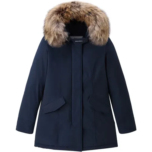 Blaue Melton Synthetische Parka für Damen - Woolrich - Modalova