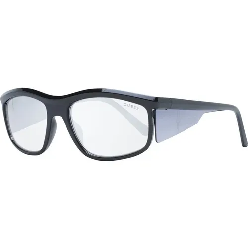 Schwarze Herren Sonnenbrille Rechteckig Verspiegelt - Guess - Modalova