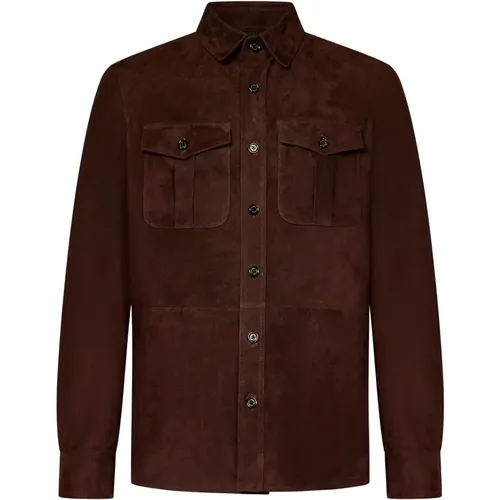 Waterproof Suede Shirt Jacket , male, Sizes: L - Ralph Lauren - Modalova