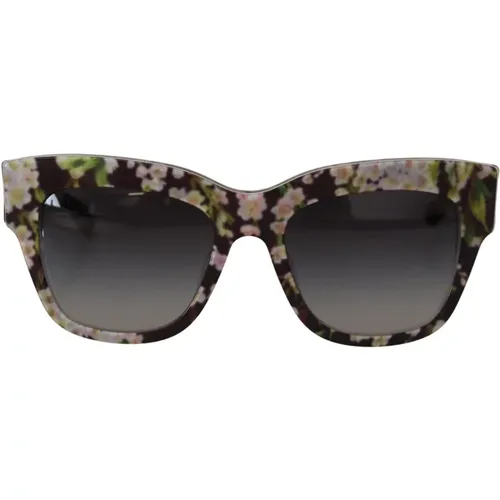 Stilvolle Acetat-Sonnenbrille mit grauem Verlaufsglas , Damen, Größe: ONE Size - Dolce & Gabbana - Modalova