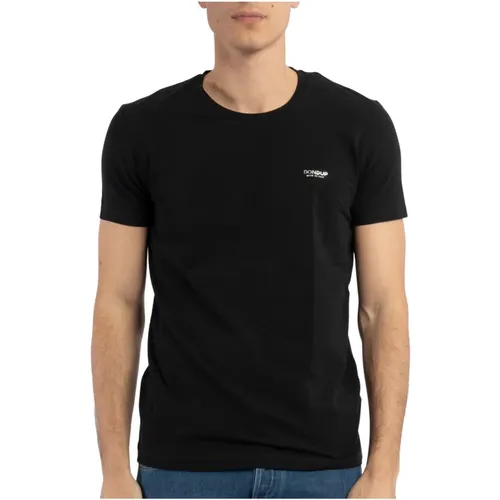 Slim Fit Crew-neck Logo Print T-shirt , Herren, Größe: S - Dondup - Modalova