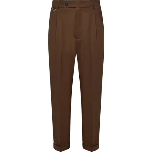 Slim-Fit Wool Trousers , male, Sizes: W33, W30, W31, W36, W32, W34 - Low Brand - Modalova