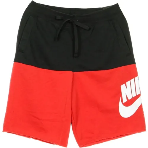 Black University Red White Tracksuit Shorts , male, Sizes: XL - Nike - Modalova