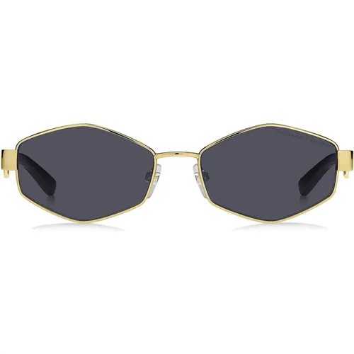 Retro-Futuristic Hexagonal Sunglasses with Chain , female, Sizes: 55 MM - Marc Jacobs - Modalova