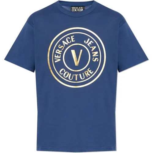 T-Shirt mit Muster , Herren, Größe: L - Versace Jeans Couture - Modalova