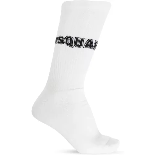 Cotton socks with logo , male, Sizes: XL - Dsquared2 - Modalova