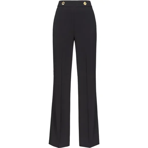 Golden Button Flared Trousers , female, Sizes: M, L - pinko - Modalova