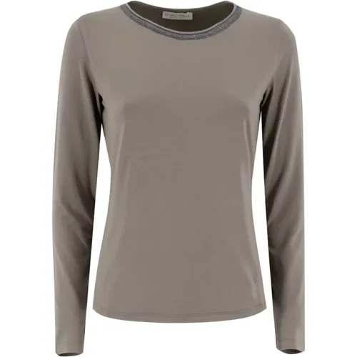 Women Clothing Knitwear Taupe/aupe/d.grey Aw23 , female, Sizes: S - Le Tricot Perugia - Modalova