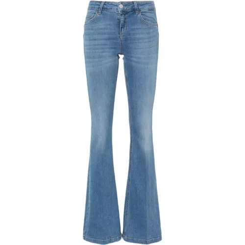 Flared Jeans with Logo Plaque , female, Sizes: W30 - Liu Jo - Modalova