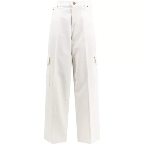 Cotton Trousers with Zip Closure , female, Sizes: W28 - Haikure - Modalova