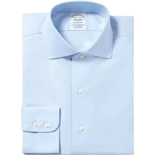 Pastellblaues Regular-Fit Non-Iron Stretch-Baumwollhemd mit englischem Spreizkragen , Herren, Größe: 2XL - Brooks Brothers - Modalova