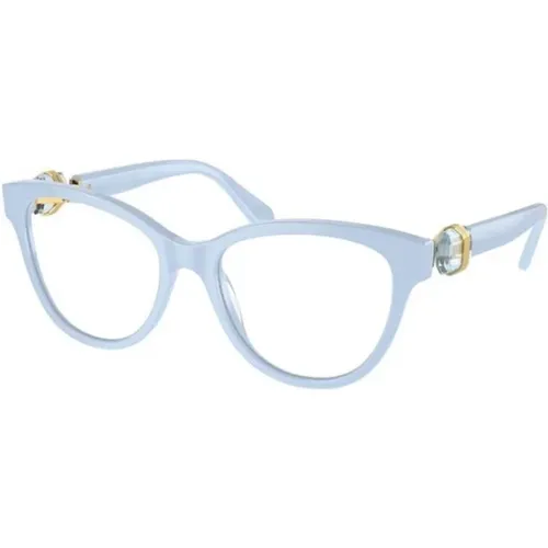 Blaues Gestell Stilvolle Brille , unisex, Größe: 52 MM - Swarovski - Modalova