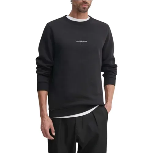 Schwarzer Logo-Sweatshirt , Herren, Größe: 2XL - Calvin Klein - Modalova