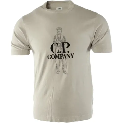 Graues T-Shirt für Männer - C.P. Company - Modalova