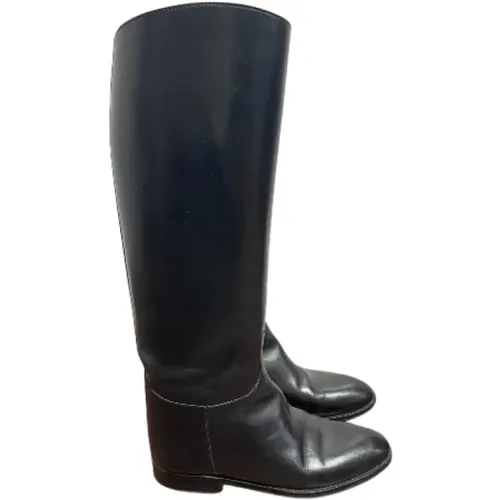 Pre-owned Leather boots , female, Sizes: 4 1/2 UK - Hermès Vintage - Modalova