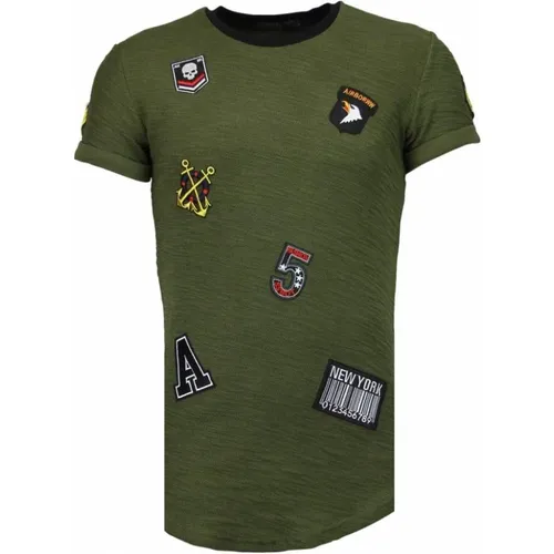 Exklusive Militär-Patches - Herren T-Shirt - T09150G , Herren, Größe: M - True Rise - Modalova
