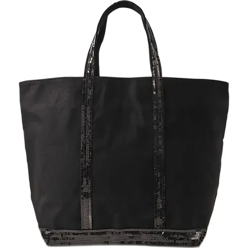 Schwarze Pailletten Canvas Tote Tasche - Vanessa Bruno - Modalova