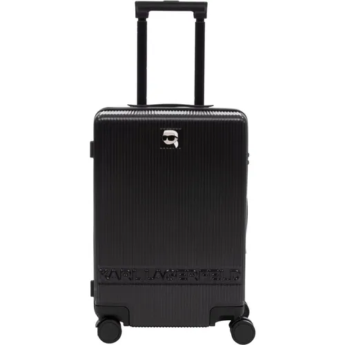 Plain Zippered Suitcase with Logo , female, Sizes: ONE SIZE - Karl Lagerfeld - Modalova