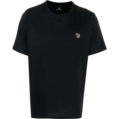 Navy Zebra Logo-Patch T-Shirt , male, Sizes: S, L - PS By Paul Smith - Modalova