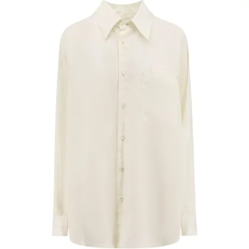 Oversize Lyocell Shirt mit Spitzkragen , Damen, Größe: M - Lemaire - Modalova