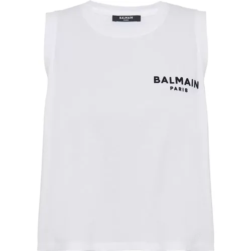 Flocked Sleeveless Top , female, Sizes: M - Balmain - Modalova