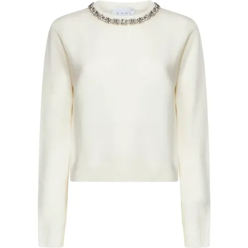 Creme Pullover Kollektion , Damen, Größe: M - KAOS - Modalova