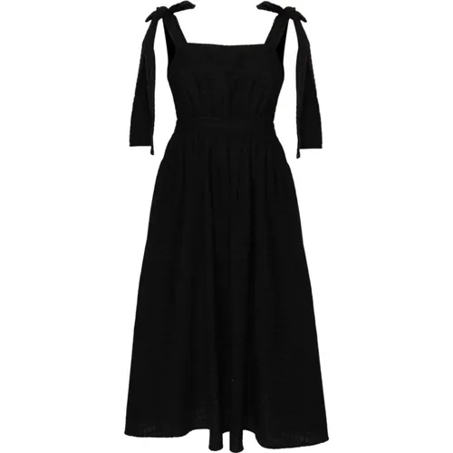 Seersucker Dress with Wide Straps , female, Sizes: S, M - Msgm - Modalova