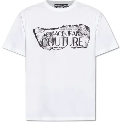 Printed T-shirt , male, Sizes: M, XL, S, L - Versace Jeans Couture - Modalova