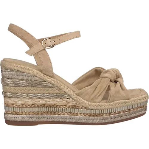 Rhinestone Wedge Sandal with Braided Detail , Damen, Größe: 37 EU - Alma en Pena - Modalova