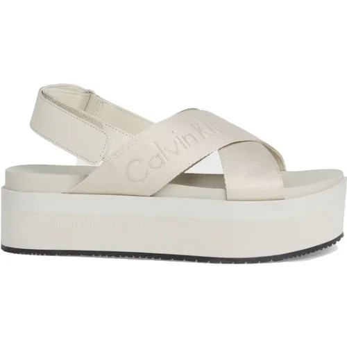 Flat Sandal Sling , female, Sizes: 7 UK, 6 UK, 4 UK, 8 UK, 5 UK, 3 UK - Calvin Klein Jeans - Modalova