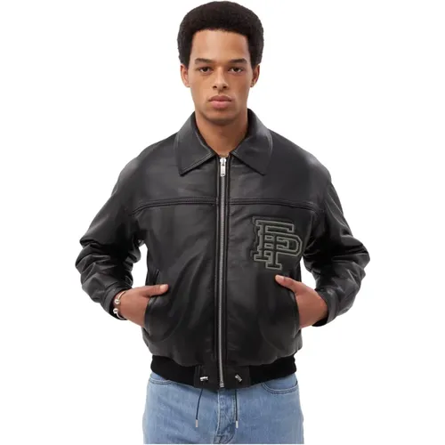 Leather Jacket Plain , male, Sizes: M, L, XS, S, XL - Filling Pieces - Modalova