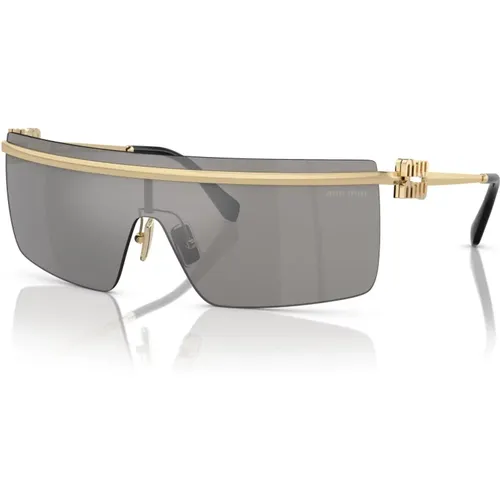 Gold Grey Sunglasses SMU 50ZS,/Grey Shaded Sunglasses,Gold/Dark Grey Sunglasses SMU 50ZS,Sunglasses SMU 50Zs - Miu Miu - Modalova